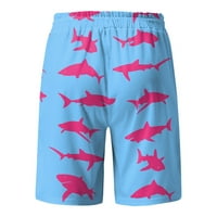 991 Muške kratke hlače muške proljetno-ljetne Ležerne kratke hlače sportske hlače za plažu s printom i džepovima plave, Uh