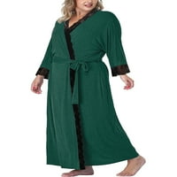 Ženski modni preveliki široki ogrtač, jednobojna pidžama s remenom, široka ležerna kućna pidžama