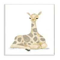 Stupell Industries Baby Giraffe odmarajući meko žuto smeđa ilustracija zidna ploča, 19, dizajn Daphne Polselli