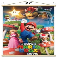 Braća Super Mario. Zidni plakat filma Kraljevstvo gljiva s magnetskim okvirom, 22.375 34