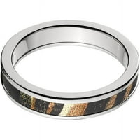 Polu krug titanijskog prstena s mahovitom hrastovom sjenom trave camo inlay