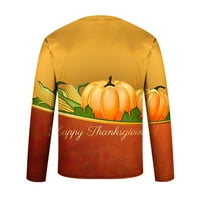 Muška majica Homadles s grafičkim po cijeloj površini Crewneck - Pulover s 3D ispis Crewneck dugih rukava i V-izrez, veste narančaste