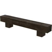 Ekena Millwork 4 H 4 d 72 W s pijeskom na drveni kamin Mantel Kit W Alamo Corbels, prirodna medena rosa