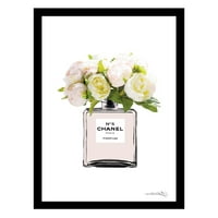 Modna cvjetna glamurna boca parfema - uokvireni tisak
