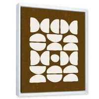 DesignArt 'Sažetak minimalni kompozicija pola mjeseca' Moderno uokvireno platno zidno umjetnički tisak