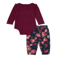 Tidizum miniville za bebe djevojčice, cvjetne hlače i odjeća za glavu, 3-komad set