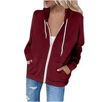 Ženske majice s dugim rukavima a-lista Rasprodaja Plus size kaput s kapuljačom dukserica tanki pulover od flisa s patentnim zatvaračem