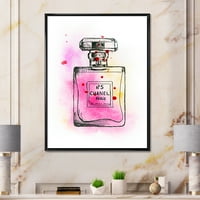 DesignArt 'Parfem Chanel pet ružičastih udaraca' francuska zemlja uokvirena platna zidna umjetnička tiska