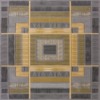 Unied Weavers Charlize primrose geometrijsko srebrno tkano polipropilensko područje prostirke ili trkač prostirka