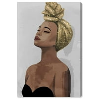 Avenue Avenue Moda i glam zidne umjetničke platnene portrete 'Zlatni duh' - Smeđa, zlato