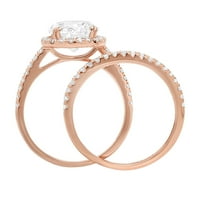 2. prirodni kultivirani dijamant okruglog reza od ružičastog zlata od 14 karata od ružičastog zlata od 14 karata vjenčani prsten