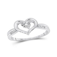 Dijamantni prsten od srca u srebrnom srebrnom prstenu