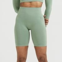 Modne joga hlače od menta zelenog poliestera ženske bešavne kratke hlače visokog struka biciklističke kratke hlače kratke joga hlače
