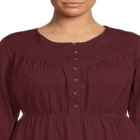 Ženska haljina s gumbima na prednjoj strani Plus Size od $ $ & $