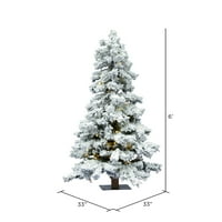 Umjetno božićno drvce od jata od smreke od 6', čisto bijela LED svjetla s jednim oblikom