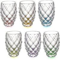 Čaše za viski od kristalnog stakla od 952301 Oz, šarene čaše od boemskog kristala, staromodne čaše za viski od 6 čaša