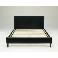 Premier Zurich Fau Koža blizanačka crna tapecirana platforma Okvir kreveta s bonus baznim drvenim slojem sustavom