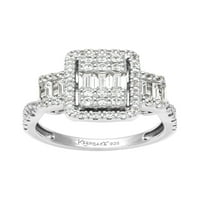 Carat TGW stvorio je bijeli safirski ženski lumina dragulj zaručnički prsten u srebrom sterlinga