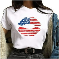 23. srpnja 4. srpnja odjeća za žene majica američke zastave ljetni vrhovi za žene domoljubne majice s printom ženska labava majica