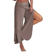 Seksi hlače širokih nogavica visokog struka, ženske Ležerne ljetne duge široke Kaki hlače za jogu