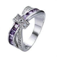Cirkon prstenovi ženski pokloni nakit prstenovi za djevojčice zaručnički prstenovi Ljubičasta 7