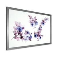 DesignArt 'Purple Wildflowers on White I' tradicionalni uokvireni umjetnički tisak