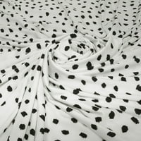 Pletena tkanina od poliestera u točkicama-crno - bijela