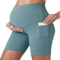 Ženske joga kratke hlače za trudnice za trudnice koje pokrivaju ispupčenje trbuha ljetne kratke hlače za aktivno trčanje s džepovima