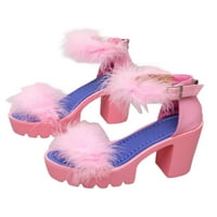 ; / Ženske ljetne sandale na visoku petu s remenom za gležanj model sandale ženske cipele udobnost pahuljasta Moda ružičasta 8,5