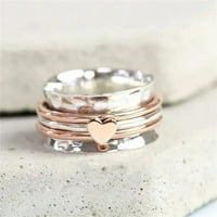 Nudi najnovije prstenje za predenje srca za ublažavanje tjeskobe, kreativne modne prstenje za srce, ljubavne prstenje, rođendanske