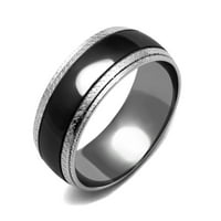 Set uparenih prstenova, ženski zaručnički prsten od nehrđajućeg čelika, okrugli rez, muški dvobojni crni prsten-veličina 97 913