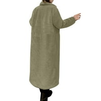 Modni casual Ženski kaput za šišanje ovaca ženske vunene kapute srednje duljine - AUD