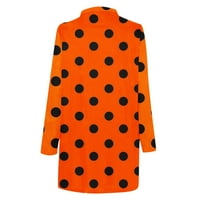 Rasprodaja ženskih vrhova, Ženski trendovi, tiskani kardigan s dugim rukavima, narančasta jakna