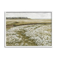 Cvjetni livadski krajolik pejzažno slikarstvo u bijelom okviru umjetnički tisak zidna umjetnost