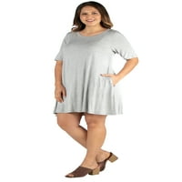 Ženska plus veličine dužine koljena Dževna majica haljina