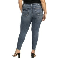 Silver Jeans Co. Ženski plus size suki srednji uspon Skinny nogu traperice veličine 12-24