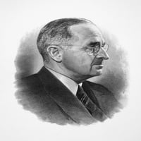 Hari S. Truman, 33. predsjednik Sjedinjenih Država. Graviranje čelika. Ispis plakata od