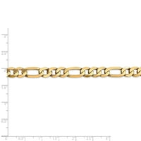 Ravni lanac Figaro od žutog karatnog zlata od netaknutog zlata