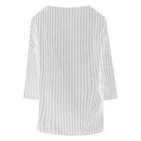 Ženske majice plus size rasprodaja ženske Ležerne bluze s prugama u obliku slova u obliku slova U i dugih rukava, nepravilne bluze,