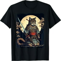 Vintage Japanska majica s tetovažom mačke samuraja nindže