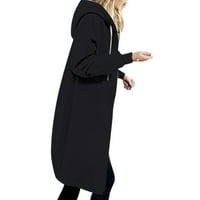 Ženski kaputi jakne na rasprodaji zimski kaputi Ženska jednobojna jakna Plus džep s umetkom od flisa džemper srednje duljine s patentnim