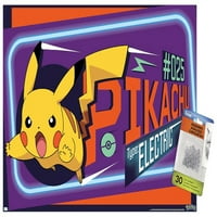 Neonski poster Pokemon Pikachu na zidu s gumbima, 14.725 22.375