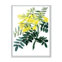 Designart 'Drevni žuti cvijet II' Tradicionalno uokvireno platno zidne umjetničke ispis