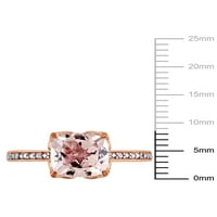 Koktel prsten od ružičastog zlata od 10 karata s morganitom i dijamantom s naglaskom