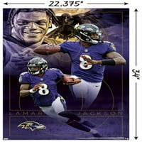 Baltimore Ravens - Zidni plakat Lamar Jackson, 22.375 34