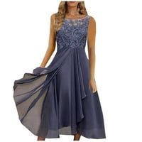 Haljine Ženska haljina šifon elegantna čipkasta haljina s ljubičastim izrezima od 3 inča