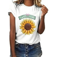 Ženske ljetne majice s grafičkim printom, majice kratkih rukava s okruglim vratom, Šik udobna mekana ležerna majica