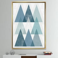 DesignArt 'Minimalni trokut iv plavi' Srednji stijenski moderni uokvireni platno