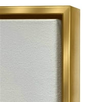 Stupell Industries Sažetak šareno teksturalno slikanje srca metalno zlato uokvireno plutajućem platnu zidne umjetnosti, 24x30