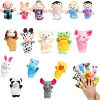 Lutke za prste-ljudi i životinje, Set mekanih plišanih lutki za prste, baršunaste ručne lutke slatkog stila, igračke za malu djecu,
